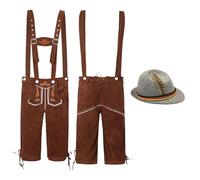 Dasongff 2026 - Disfraz de Bávaro para hombre, 2 piezas, bordado tradicional + sombrero alpino alemán para el Oktoberfest alemán bávaro, fiesta y festival de la cerveza
