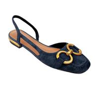 Dasongff Bailarinas Mary Jane para mujer con encaje de baile elegante Bailarinas planas Zapatos de entrenamiento Zapatos de noche 2025, azul, 40 EU