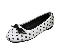 Dasongff Bailarinas Mujer Cómodo Zapatos Planos Punta Cerrada Puntiaguda Tejido Transpirable Suela Suave Antideslizante Mary Jane para Trabajo, Ciudad o Diario, blanco, 37 EU