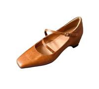 Dasongff Bailarinas Mujer Mary Jane con punta cuadrada, Zapatos Planos Cómodos para Oficina, Trabajo, Salidas o Traje Diario, naranja, 36 EU