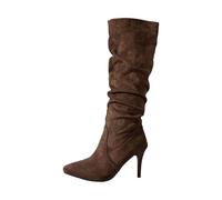 Dasongff - Botas altas para mujer, botas altas para mujer, botas altas y largas, elegantes, puntiagudas, estilo vintage, para fiestas, vacaciones, cócteles, fiestas, clubbing, noche, bodas, café, 39