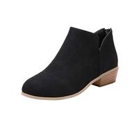 Dasongff Botas cortas de tacón grueso de malla transpirable zapatos mujer chic invierno botines mujer tacón cuadrado botas Chelsea retro casual botas mujer tacón cuña mulas mujer verano cómodo