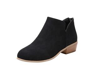 Dasongff Botas cortas de tacón grueso de malla transpirable zapatos mujer chic invierno botines mujer tacón cuadrado botas Chelsea retro casual botas mujer tacón cuña mulas mujer verano cómodo
