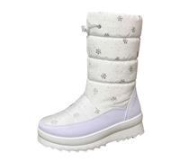 Dasongff Botas de invierno para mujer, con forro de piel, cálido, cómodo, antideslizante, para caminar, vacaciones, blanco, 39 EU