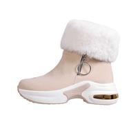 Dasongff Botas de Invierno para Mujeres Botines Calientes Forrado Piel Antideslizante Zapatos De Caminar Zapatos De Senderismo Antideslizante Para Al Aire Libre Baratos, beige, 43 EU