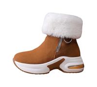Dasongff Botas de Invierno para Mujeres Botines Calientes Forrado Piel Antideslizante Zapatos De Caminar Zapatos De Senderismo Antideslizante Para Al Aire Libre Baratos, marrón, 36 EU