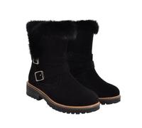 Dasongff Botas de nieve de invierno para mujer, botas cálidas forradas, botas cortas cómodas, antideslizantes e impermeables, para el trabajo al aire libre, traje de esquí, moto y ciclismo, Negro