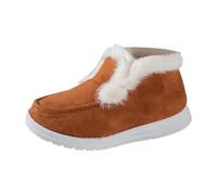 Dasongff Botas de Nieve de Invierno para Mujer, Botines de Tacón Mediano Grueso de Ante Cómodas y cálidas con Plantillas Cuñas para Caminar y Actividades al Aire Libre Baratas, marrón, 38 EU