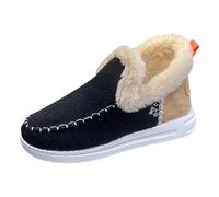 Dasongff Botas De Nieve Mocasines Para Mujeres Zapatillas Botas De Invierno Cálidas Botines Zapatos Al Aire Libre Forrado De Piel Para Mujeres Baratos, negro, 43 EU