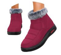 Dasongff Botas de Nieve Mujer Botines Calientes Invierno Antiderantes Forrado De Piel Botines Impermeables Para Al Aire Libre Zapatos Cómodos Y Cálidos Baratos, F rojo., 36 EU