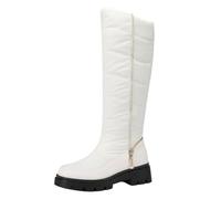 Dasongff - Botas de nieve para mujer, con forro polar y nieve, invierno, impermeable, senderismo, duradero, para el trabajo al aire libre, traje de esquí, moto y ciclismo, blanco, 41 EU