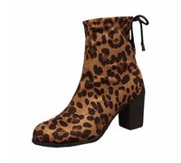 Dasongff - Botas para mujer, punta redonda, clásicas, con cremallera, antideslizantes, cómodas, botines para fiestas, vacaciones, cócteles, fiestas, clubbing, noche, bodas, marrón, 42 EU