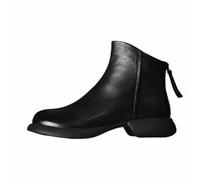 Dasongff Botines de tacón bajo grueso para mujer, botas de tacón de cuña, zapatos de caminar al aire libre, botas de otoño para mujer con suela antideslizante, Negro , 40 EU