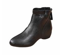 Dasongff - Botines para mujer, con tacón redondo, clásicos, con cremallera, antideslizantes, cómodos, para fiestas, vacaciones, cócteles, fiestas, clubbing, noche, bodas, Negro , 38 EU