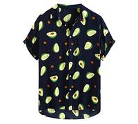Dasongff Camisas casuales para hombre con estampado de aguacate, camisa hawaiana de manga corta, patrón impreso en 3D, camiseta funky con botones, hawaiana, camisa Henley para hombre, cómoda M-3XL