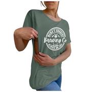 Dasongff Camiseta de lactancia para mujer, con cremallera y cuello redondo, camiseta embarazada, humor, cremallera en los lados, camiseta de lactancia materna, B Ag, M