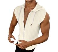 Dasongff - Camiseta de tirantes para hombre y deporte, con cremallera para hombre, talla grande, sin mangas, sin mangas, con cremallera, sin mangas, para fitness, delgada