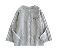 Dasongff Camiseta unisex para recuperación postoperatoria, camisa para acceso torácico y quimioterapia, ropa adaptada para hombres y mujeres, gris, XL