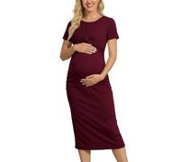 Dasongff - Camisón de noche para mujer, vestido patinador de lactancia, vestidos para embarazo, lactancia, pijama sin mangas, pijama de lactancia maternidad, rojo, XXXL