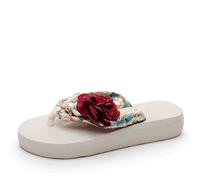 Dasongff - Chanclas para mujer, playa, para mujer, con tapa de playa, para mujer, con tapa de piscina, antideslizantes, 2026, A rojo., 37 EU