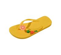Dasongff Chanclas para mujer, verano, elegantes, sandalias planas ligeras, cómodas, antideslizantes, para playa, ciudad, vacaciones, A amarilla., 37 EU