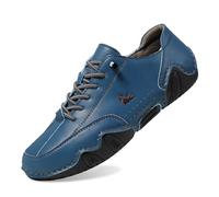 Dasongff Chassures Aquatics Hombre de Cuero Zapatos Sin Cordones Hombre Ligero Antideslizante Impermeable Botines Chukka Para Al Aire Libre Conducción y Caminata, Senderismo, Trabajo, azul, 41 EU
