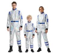 Dasongff - Disfraz de astronauta para familia, hombre y mujer, espacio de misión cosmonauta, disfraz de astronauta, combinación espacial, manga larga, cosplay, mono para Halloween, carnaval y fiestas