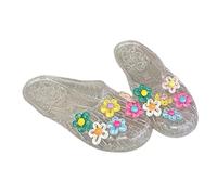 Dasongff Jelly Mesh Ballet Flats for Women Clear Jelly Sandals Slip On Mule Slides Platform Heels Breathable - Trendy Comfortable Walking Lightweight Running Beach Travel Cruise Vacation, blanco, 37
