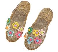 Dasongff Jelly Mesh Ballet Flats for Women Clear Jelly Sandals Slip On Mule Slides Platform Heels Breathable - Trendy Comfortable Walking Lightweight Running Beach Travel Cruise Vacation, dorado, 37