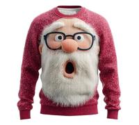 Dasongff - Jersey de Navidad para hombre, diseño creativo en relieve 3D, representante de Santa Claus, cálido y cómodo para las vacaciones de invierno y la víspera, A rojo., XXXL