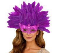 Dasongff - Máscara veneciana para mujer, con plumas, mardi gres, máscara de baile enmascarado veneciano para los ojos para fiesta, Halloween, mascarada de carnaval, boda, fiesta temática