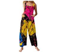 Dasongff Monos de mujer sueltos sin mangas con bolsillos sueltos Mono de trabajo para mujer con tirantes anchos casuales de verano, Negro 3., M