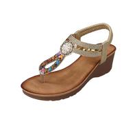 Dasongff Mujeres Plataforma Chanclas Playa de Verano Moda Gruesa Caminar Femenino Sandalias Vestidas y Exteriores Antideslizante Suelas Caucho, dorado, 40 EU