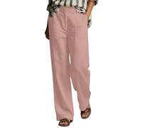 Dasongff Pantalones de Vestir de Talle Alto Casual de Pierna Recta para Mujer Pantalones de Trabajo Fluido Verano Pantalones de Traje Ancho Trabajo Vestidor de Trabajo de Pantalones Rectos, rosa, XL