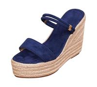 Dasongff Sandalias Alpargatas Cuñas Mujer Sandalias de Tacón Alto Plataforma Punta Abierta Alpargatas Mujer Vestidas Para la Playa Vacaciones, azul 2, 35 EU