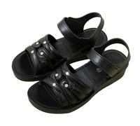 Dasongff Sandalias Deportivas Mujer Sandalia Ortopédicas Cómodo Punta Abierta Verano con Soporte del Arco Zapatos de Senderismo Sandalias Cuñas Para Uso Diario Vacaciones Verano, R negro, 36 EU