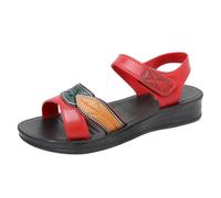 Dasongff Sandalias Deportivas Mujer Sandalia Ortopédicas Cómodo Punta Abierta Verano con Soporte del Arco Zapatos de Senderismo Sandalias Cuñas Para Uso Diario Vacaciones Verano, L Rojo, 41 EU