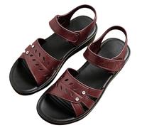Dasongff Sandalias Deportivas Mujer Sandalia Ortopédicas Cómodo Punta Abierta Verano con Soporte del Arco Zapatos de Senderismo Sandalias Cuñas Para Uso Diario Vacaciones Verano, J Vino, 37 EU