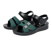 Dasongff Sandalias Deportivas Mujer Sandalia Ortopédicas Cómodo Punta Abierta Verano con Soporte del Arco Zapatos de Senderismo Sandalias Cuñas Para Uso Diario Vacaciones Verano, Q Verde Oscuro, 36 EU
