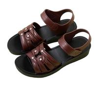 Dasongff Sandalias Deportivas Mujer Sandalia Ortopédicas Cómodo Punta Abierta Verano con Soporte del Arco Zapatos de Senderismo Sandalias Cuñas Para Uso Diario Vacaciones Verano, R Vino, 39 EU