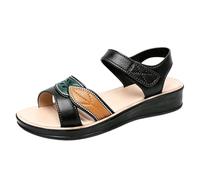 Dasongff Sandalias Deportivas Mujer Sandalia Ortopédicas Cómodo Punta Abierta Verano con Soporte del Arco Zapatos de Senderismo Sandalias Cuñas Para Uso Diario Vacaciones Verano, L negro, 41 EU