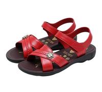 Dasongff Sandalias Deportivas Mujer Sandalia Ortopédicas Cómodo Punta Abierta Verano con Soporte del Arco Zapatos de Senderismo Sandalias Cuñas Para Uso Diario Vacaciones Verano, G rojo., 36 EU