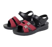 Dasongff Sandalias Deportivas Mujer Sandalia Ortopédicas Cómodo Punta Abierta Verano con Soporte del Arco Zapatos de Senderismo Sandalias Cuñas Para Uso Diario Vacaciones Verano, Q Rojo, 37 EU
