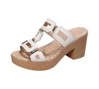 Dasongff Sandalias Mujer Cómodo Cuñas Zapato Verano Zapatillas Pie Descalzo Sandalia Ortopédica Zapatillas Talcompensé Casual Moderna Mula Zapatilla Pies Confort, blanco, 38 EU