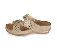 Dasongff Sandalias Mujer Cuero Cómodo Transpirable Antideslizante Sandals Cuñas con Soporte del Arco Sandalias Ortopédicas Punta Abierta Zapatos de Playa, beige, 37 EU