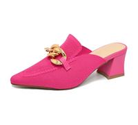 Dasongff Sandalias Mujer Tacón Verano Zapatos Confort Sandalia Ortopédica Bombas Pequeña Mula Cómodo Compensar Verano Zapatillas para Boda Mujeres Zapato D Primavera Tacones, rosa fuerte, 35 EU