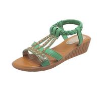 Dasongff Sandalias Mujer Verano Cómodas Sandalias Ortopédicas Plataforma Para Mujer Zapatos De Verano Elegantes De Playa Ligeras Tacón Cuña Cómodo Romanas Lavables Verano Chic A 39, verde, 37 EU