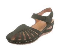 Dasongff - Sandalias para mujer, de moda, sandalias de playa, zapatillas de caminar, sandalias planas de verano, confort chic desodorante, chanclas antiolores, slip-ins a slip-ins antipliegues, verde