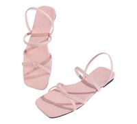 Dasongff - Sandalias para mujer, verano, cómodas, con cuñas, con cierre ortopédico, cierre de tobillo, tiras cruzadas desnudas, suela flexible para caminar y viajar, Rojo2, 36 EU