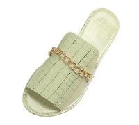 Dasongff Sandalias Planas Para Mujeres Antideslizante Sandals Sandalias de Playa Cómodo Punta Abierta Plana con Soporte del Arco Zapatos para Caminar, A verde claro, 41 EU